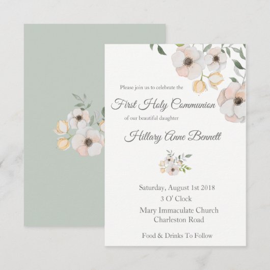 植物聖餐式 招待状 (正面/裏面)