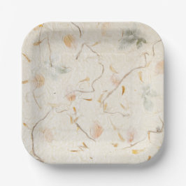 植物背景押し花クラフト ペーパープレート