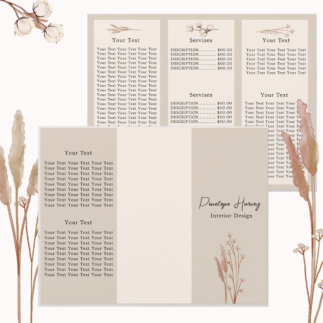 植物色エレガントピンク3折パンフレット (クリエイターアップロード済み)