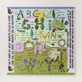 植物花とバグABCアルファベットパズル ジグソーパズル