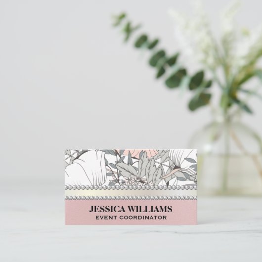 植物花の配置 |真珠 名刺 (スタンド正面)