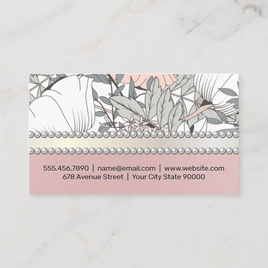 植物花の配置 |真珠 名刺 (裏面)