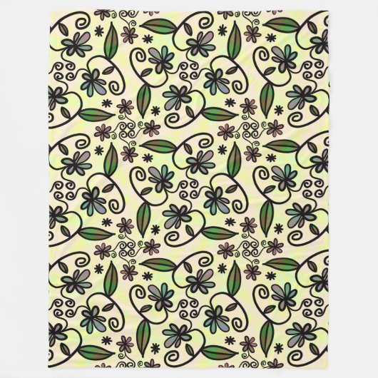 植物花びら毛布 フリースブランケット (正面)