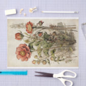 植物花イラストオンパーチメントNo. 1 薄葉紙 (クラフト)