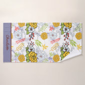 植物花カラフル柄パーソナライズされた バスタオル (バスタオル)