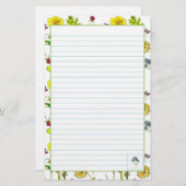 植物花ダッフォジルパンジー並木 便箋 (正面/裏面)