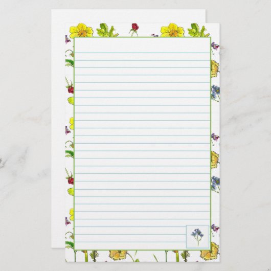 植物花ダッフォジルパンジー並木 便箋 (正面/裏面)