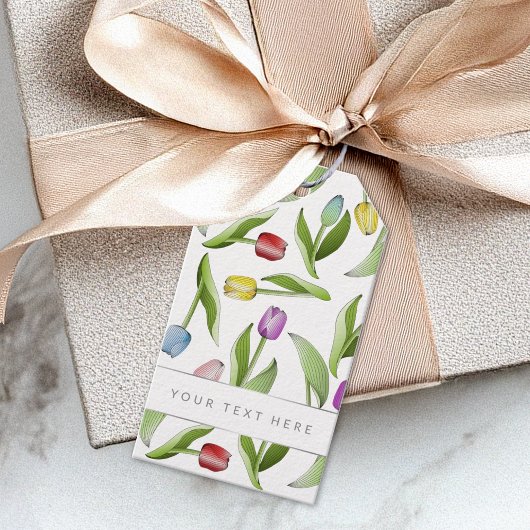 植物花チューリモダンッカラフルプ ギフトタグ