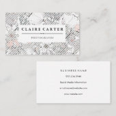 植物花フローラ対角ストライプ花 名刺 (正面/裏面)