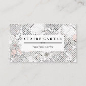 植物花フローラ対角ストライプ花 名刺 (正面)