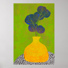 植物花モダン瓶静置 ポスター