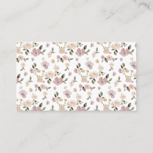 植物花林赤ちゃん動物おむつラッフル エンクロージャーカード (裏面)