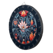 植物花柄レッドブルーフェミニン ダーツボード (正面右)