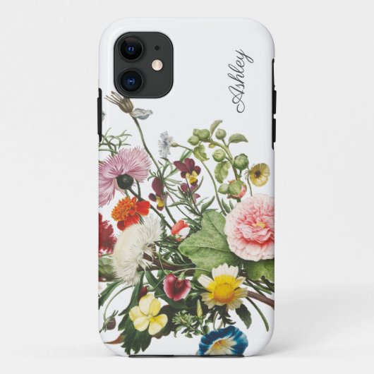 植物花水彩名前をカスタムする Case-Mate iPhoneケース (裏面)