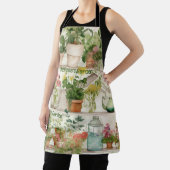 植物花瓶庭園植物水彩 エプロン (インサイチュ)