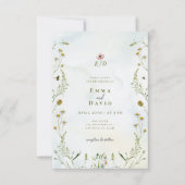 植物花素朴ハチ結婚式招待状 招待状 (正面)