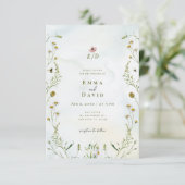 植物花素朴ハチ結婚式招待状 招待状 (スタンド正面)