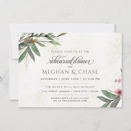 植物花結婚のリハーサル 招待状 (正面)