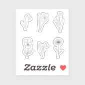 植物花線芸術ステッカーセット シール (シート)