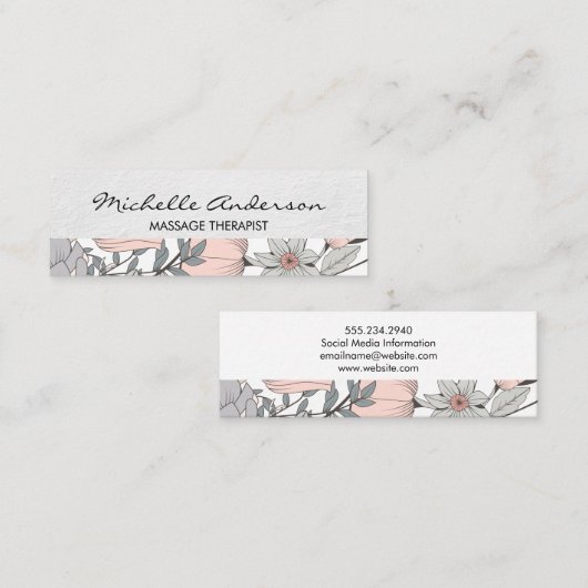 植物花 スキニー名刺 (正面/裏面)