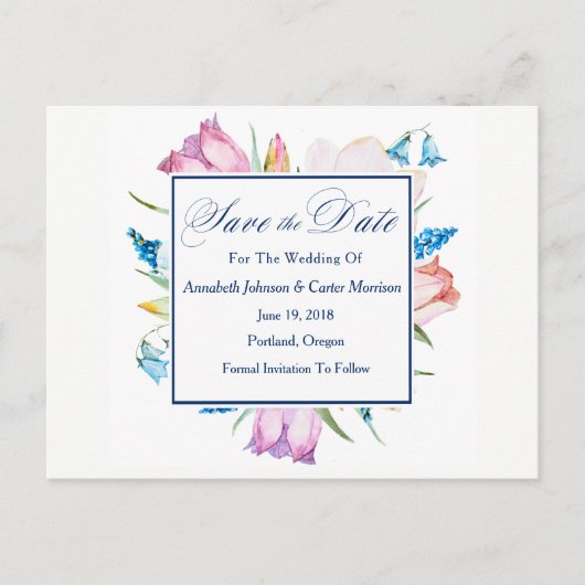 植物花「Save The Date」 案内ポストカード (正面)