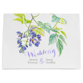 植物芸術パープル結婚の大きな抱き枕 ラージペーパーバッグ (正面)