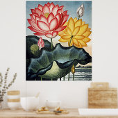 植物芸術寺植物植物学院のフローラエジプトウォーターリリー ポスター (キッチン)