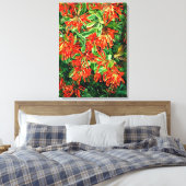 植物芸術：チリのバーニングブッシュとEmuウォレン キャンバスプリント (インサイチュ (寝室))