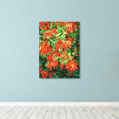 植物芸術：チリのバーニングブッシュとEmuウォレン キャンバスプリント (インサイチュ (ウッドフロア))