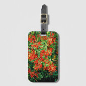 植物芸術:チリのバーニングブッシュとEmuウォレン ラゲッジタグ (正面縦)