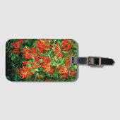 植物芸術:チリのバーニングブッシュとEmuウォレン ラゲッジタグ (正面横)