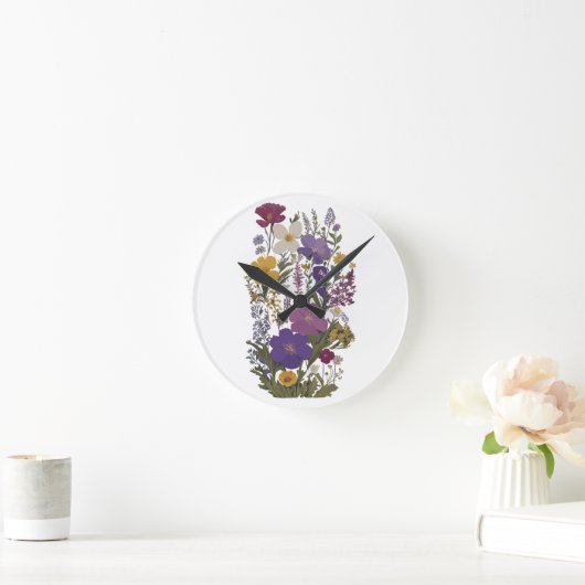 植物芸術 ラウンド壁時計 (ホーム)