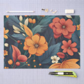 植物芸術、美しい花の柄 薄葉紙 (クラフト)