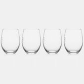 植物茎結婚モノグラム ステムなしワイングラス (左)