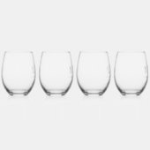 植物茎結婚モノグラム ステムなしワイングラス (右)