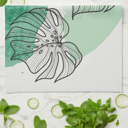 植物葉 キッチンタオル (折り畳み)