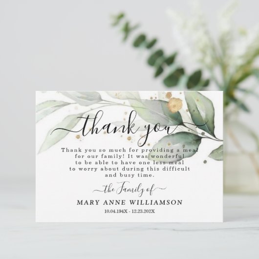 植物葬エレガント用食品サンキューカード サンキューカード (スタンド正面)