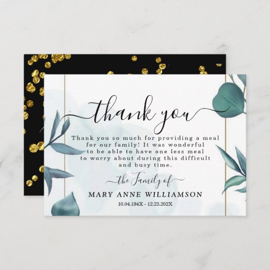 植物葬儀食品サンキューカード サンキューカード (正面/裏面)