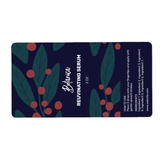 植物血清オーガニックスポイトボトルラベル ラベル (正面)