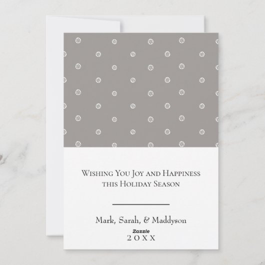 植物装飾のノエル フラット ホリデー フォト カード (裏面)