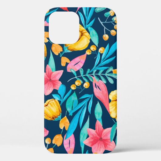 植物要素を含むシームレスなパターン。ウォーターコル Case-Mate iPhoneケース (裏面)