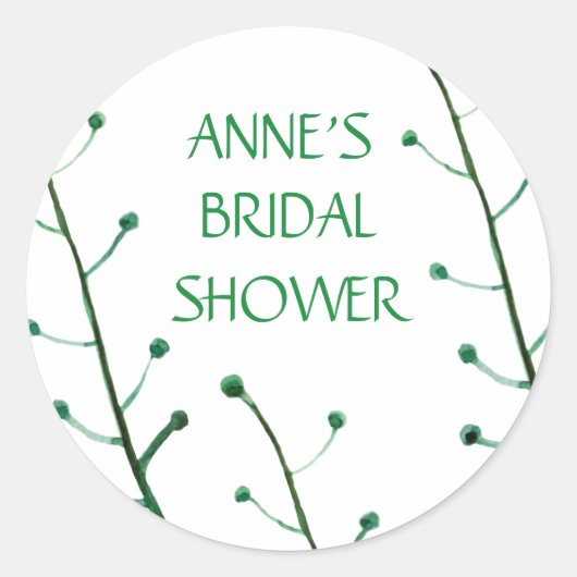 植物要素ブライダルシャワーシール ラウンドシール (正面)