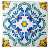 植物観賞用地中海のパターン(の模様が)ある タイル (正面)