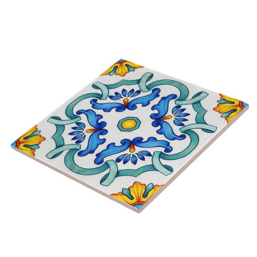 植物観賞用地中海のパターン(の模様が)ある タイル (側面)