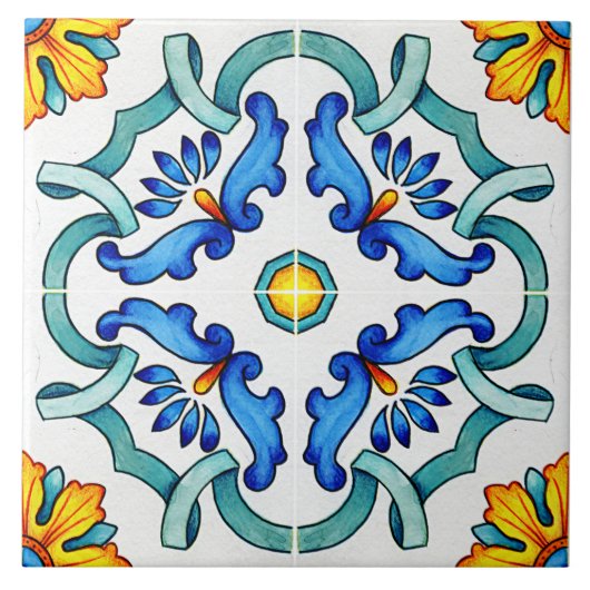 植物観賞用地中海の タイル (正面)