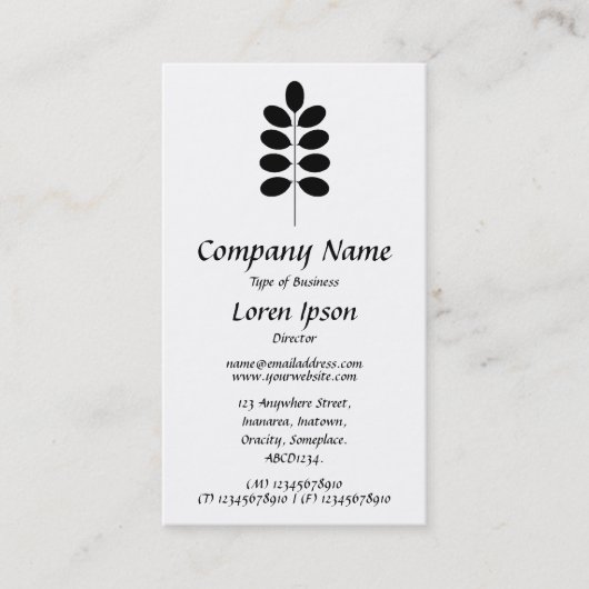 植物記号 – 白 名刺 (正面)