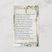 植物記念エレガント祈りの言葉フォトカード 名刺 (裏面)