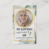 植物記念エレガント祈りの言葉フォトカード 名刺 (正面)