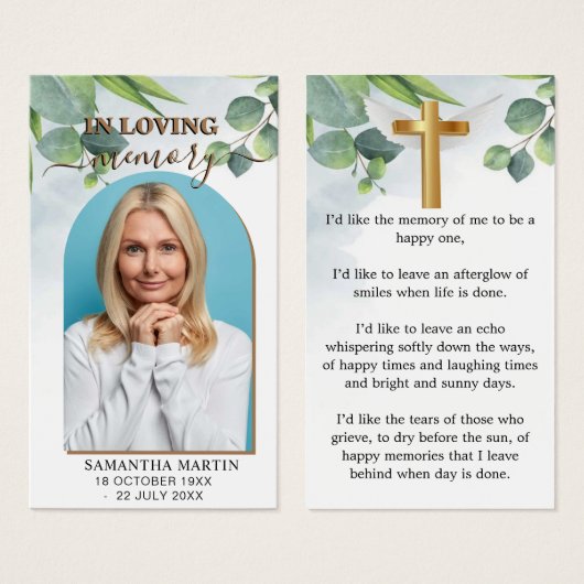 植物記念ミニマル葬式のしおり (正面&裏面)