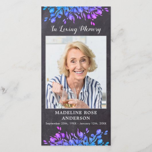 植物記念素朴葬儀祈りの言葉しおり (正面)